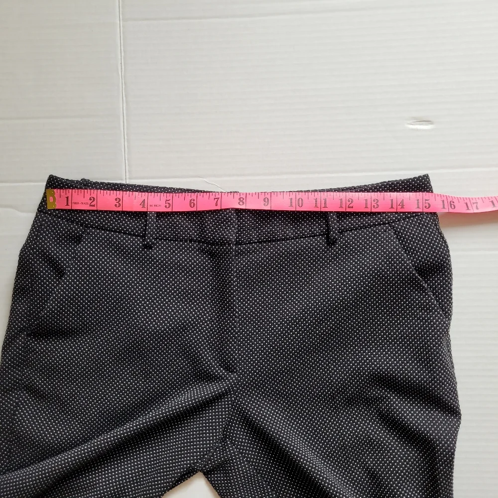 Zara pants black trousers white mini dots preppy office casual size 6 pockets - Picture 6 of 12